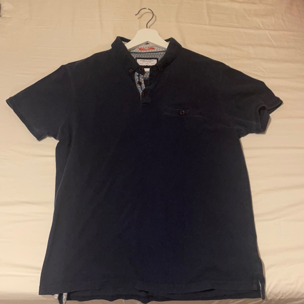 Denim & Flower Navy blue collared men’s shirt
